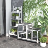 PawHut Deluxe Rabbit Hutch with Spacious Run, Indoor Bunny Cage, Pull-Out Tray for Easy Cleaning, Ideal for Small Animals(m-1)