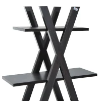 HomCom 4-Tier X Frame Open Shelf Bookshelf - Black(m-5)