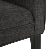 HOMCOM Ergonomic Open Back Birch Legs Upholstered Barrel Chair w/ Armrest(m-12)