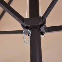 Outsunny 15' Double Sided Market Patio Umbrella, Steel Outdoor Shade Canopy for Garden and Poolside, Tan(m-10)