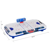 Soozier 40" Mini Ice Hockey Table Tabletop Game for Kids Sportcraft Air Hockey Table - White/Blue(m-7)