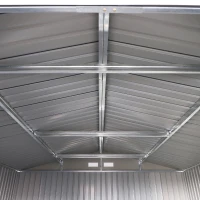 Outsunny 11.15"W x 12.5"D Metal Outdoor Utility Storage Tool Shed Kit Backyard Garden  - Grey(m-14)