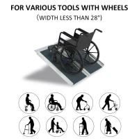 HomCom 2' Portable Traveling Convenient Mobility Ramp Carpeted Aluminum Side Walls Folding(m-5)