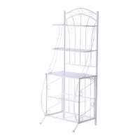 HomCom 66" Steel Indoor Bakers Rack (White)(m-1)