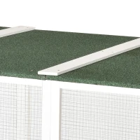 PawHut Outdoor Cat House Big Catio Wooden Feral Cat Shelter Enclosure with Large Spacious Interior, 6 High Ledges, Weather Protection Asphalt Roof, 71" L, White(m-9)