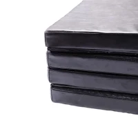 Soozier 6' x 4' x 2" PU Leather Folding Gymnastics / Martial Arts Mat - Black(m-5)