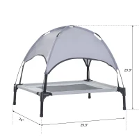 PawHut Elevated Dog Bed, Foldable Pet Cot with Tent Canopy, Instant Outdoor Shelter - Comfortable Resting for Pets(m-2)