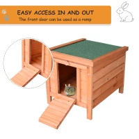 PawHut Wooden Rabbit Hutch, 20'' Compact Pet Habitat Cage for Bunnies and Small Animals, Ideal for Outdoor Use(m-5)