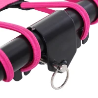 Soozier Easy Store 48-Inch Mini Exercise Kids Trampoline with Handrail Outdoor Bouncer Jumper Adjustable Bar Pink(m-5)