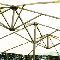 Outsunny 15' Outdoor Patio Market Double-Sided Umbrella - Cream White and Brown(m-3)
