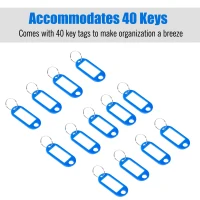 HOMCOM 40 Key Steel Wall Mount Safe Box Lockable Office Key Organizer Storage Cabinet with Key Tags - Black(m-7)