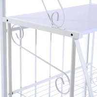 HomCom 66" Steel Indoor Bakers Rack (White)(m-10)