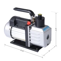 HomCom Single-Stage 7 CFM Rotary Vane HVAC Refrigerant Handheld Vacuum Pump(m-2)