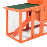 Pawhut 48" Wooden Rabbit Hutch w/ Ladder and Outdoor Run(m-10)