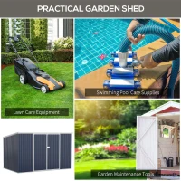 Outsunny 11' x 6' Storage Shed w/ Lockable Door, Galvanized Metal Utility Outdoor Shed for Backyard, Bike, Patio, Light Gray(m-7)