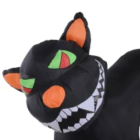 HOMCOM 10’ Lighted Inflatable Outdoor Halloween Yard Decoration - Animated Black Cat(m-10)