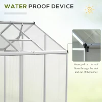 Outsunny Greenhouse Portable Outdoor Walk-In Greenhouse with Roof Vent and Rain Gutter for Plants, Herbs and Vegetables - 6' L x 6' W x 6.4' H(m-6)