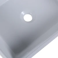 kleankin Rectangular Vessel Sink Above Counter Art Basin Porcelain Ceramic Bathroom Vanity Sink - Matte White(m-6)