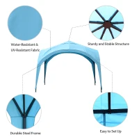 Outsunny 10’ x 10’ Outdoor Portable Dome Canopy Tent Sunshade Cover - Blue(m-4)