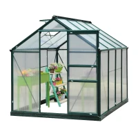 Outsunny 6' x 8' x 7' Polycarbonate Portable Walk-In Garden Greenhouse(m-8)