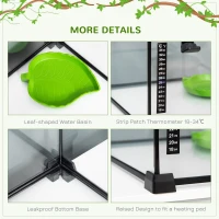 PawHut 14 Gallon Reptile Glass Terrarium Tank, Breeding Box Full View with Visually Appealing Sliding Screen Top for Lizards, Frogs, Snakes, Spiders, 20" x 12" x 14"(m-6)