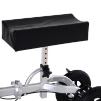 HOMCOM Knee Scooter with Basket Storage Walker Mobility During Medical Rehabilitation & Injury Folding for Transport - Silver(m-12)
