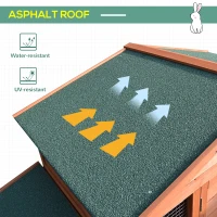 PawHut Rabbit Hutch Wooden House Small Animal Cage Deluxe Backyard Run Ramp(m-5)