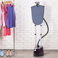 HOMCOM Fabric Garment Steamer for Clothes  Hanging Full Size  2.8 Liter  1350W  2 Power Settings  Dark Red(m-2)