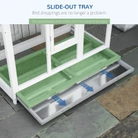 PawHut 64.5" Bird Cage Wooden Aviary House with Standing Pole Nest Slide-out Tray, Grey(m-5)