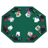 Open Box HomCom 48" Deluxe Foldable Poker Table Game Tabletop with Carrying Bag(m-1)