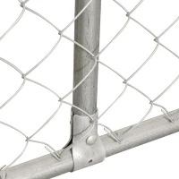 PawHut 10ft Outdoor Pet Dog Run House Kennel Shade Cage Enclosure w/ Cover Playpen - Silver(m-12)