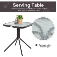 Outsunny 3-Piece Outdoor Rocking Chair and Table Set, Sling Fabric Glider for Patio, Garden Relaxation(m-6)