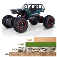 Aosom 1:12 Scale 2.4Ghz 4WD RC Rock Crawler Off-Road Electric Monster Truck - Green(m-7)