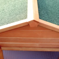 PawHut 2-Story Wooden Rabbit Hutch, Large Pet House with Ramps & Lockable Doors(m-6)