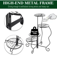 Outsunny 4-Tier Folding Flower Pot Stand Display Table for an Elegant Indoor/Outdoor Decorative Touch(m-6)