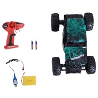 Aosom 1:12 Scale 2.4Ghz 4WD RC Rock Crawler Off-Road Electric Monster Truck - Green(m-12)