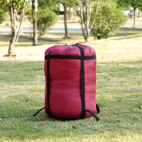 Outsunny 86" x 59" Camping Two-Person Double Wide Sleeping Bag With Pillows - Red / Gray(m-5)