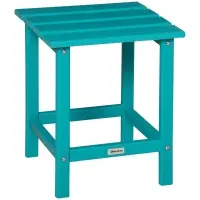 Outsunny Adirondack Side Table, Square Patio End Table, Weather Resistant 15" Outdoor HDPE Table for Porch, Pool, Balcony, Green(m-1)