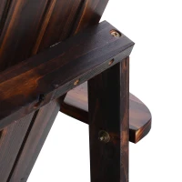 Outsunny Wooden Adirondack Chair, Classic Outdoor & Patio Seating, Durable Wood Construction, Brown(m-6)