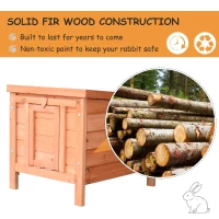 PawHut Wooden Rabbit Hutch, 20'' Compact Pet Habitat Cage for Bunnies and Small Animals, Ideal for Outdoor Use(m-6)