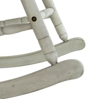 HomCom Rubberwood Indoor / Outdoor Porch Slat Rocking Chair - Antique White(m-11)