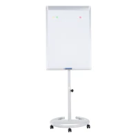 Vinsetto 28" x 40" Magnetic Height Adjustable Rolling Whiteboard Easel with Wheels(m-5)
