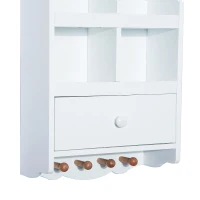 HomCom 14" W x 30" H Wood Wall Mount Bathroom Storage Cabinet - White(m-9)