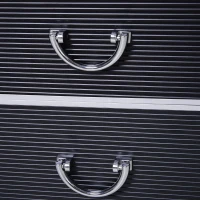 HOMCOM 23" Lockable Professional Rolling Cosmetic Makeup Train Case, Black(m-12)