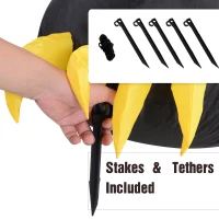 HOMCOM 10’ Lighted Inflatable Outdoor Halloween Yard Decoration - Animated Black Cat(m-7)