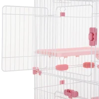 PawHut 6-level Indoor Rabbit Enclosure Small Animal Hutch Pink(m-9)