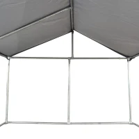 PawHut Large Outdoor Dog Kennel Galvanized Steel Chain Link Fence with Oxford Cloth Roof and Lock - Silver(m-9)