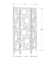 Monarch 3-Panel Contemporary Bubble Design Folding Privacy Screen Room Divider - White Wood Frame(m-4)
