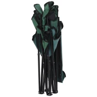 Outsunny Oxford Sports Folding Metal Camping Chair with an Overhead Shade Canopy & an Included Side Cup Holder - Green(m-4)