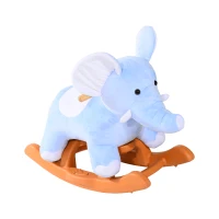 Qaba Kids Plush Rocking Horse-Style Elephant Theme Rocker Chair(m-2)
